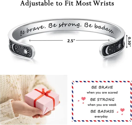 Vista 4 de TONY & SANDY - Brazaletes motivacionales para mujeres, adolescentes o niñas, regalos de cumpleaños personalizados para mamá, hija, hermana o amigas