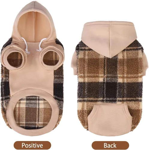 Vista 35 de PUPTECK Sudadera con Capucha para Perro Sudadera para Cachorro Suéter Cálido para Perro Ropa de Invierno Abrigos para Clima Frío para Perros Negro
