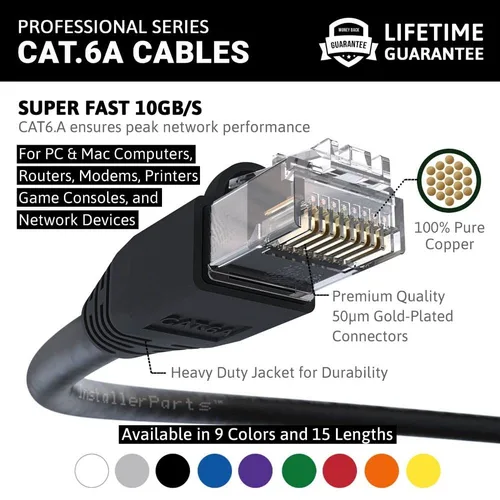Vista 2 de InstallerParts - Cable Ethernet CAT6A Cable UTP con conector - Cable o adaptador