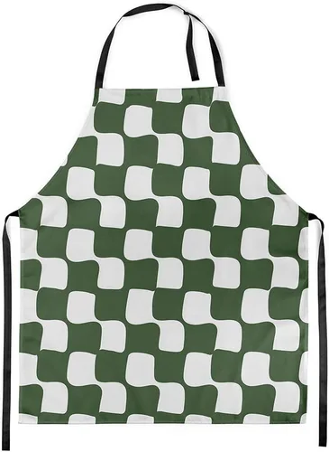 Vista 12 de jejeloiu Delantal de lunares rojos y blancos para mujeres y hombres, de 26 x 31 pulgadas, diseño retro de lunares