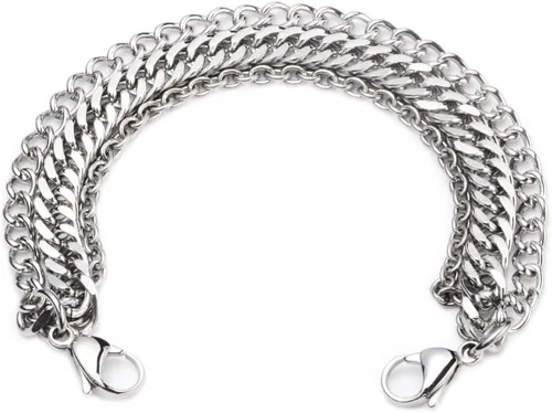 Vista 29 de LinnaLove Cadena intercambiable de acero inoxidable para pulseras de identificación de alerta médica para mujeres y hombres
