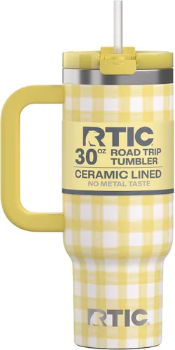 Vista 52 de RTIC Vaso Tumbler de Viaje por Carretera de 30 oz con Doble Pared Revestido de Cerámica Aislado Taza Portátil de Café de Viaje de Acero Inoxidable