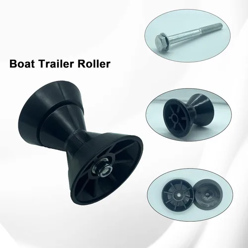 Vista 4 de Ensamblaje de rodillo de remolque de arco de barco de 3 pulgadas con campanas de extremo con eje de 1/2 pulgada, se adapta a soporte de remolque