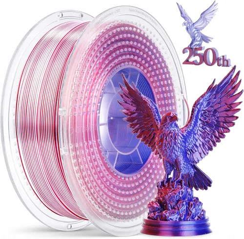 Vista 36 de AMOLEN Filamento PLA de Seda para Impresora 3D, Filamento PLA Kingfisher Rainbow Multicolor Brillante 1.75mm, Filamento de Impresión 3D PLA