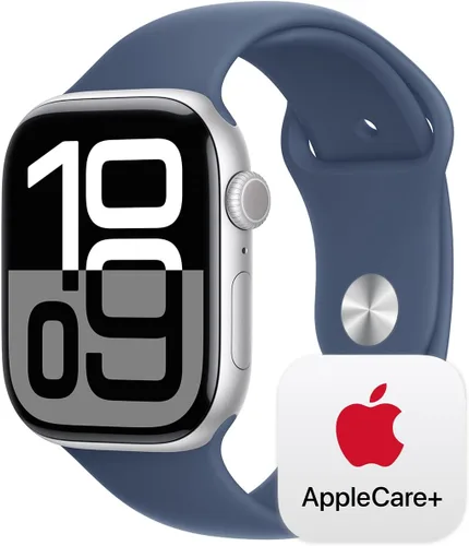 Vista 35 de Apple Watch Series 10 [GPS 42 mm] Smartwatch con caja de aluminio negro brillante y correa deportiva negra - M/L. Rastreador de fitness, aplicación