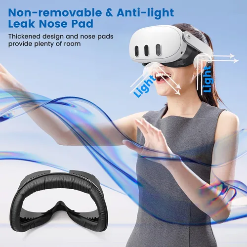 Vista 4 de Facial Interface & Face Cover Pad and Controller Grips Cover for MetaOculus Quest 3
