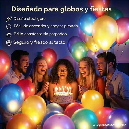 Vista 6 de 30 luces LED de fiesta con pilas, iluminación de temporada para globos, linternas de papel, impermeables, color blanco cálido