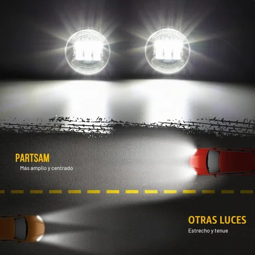 Vista 4 de Kit de ensamblaje de luces antiniebla LED de 12V Partsam para Peterbilt 579 587, Kenworth T660 Lámpara de conducción para parachoques delantero