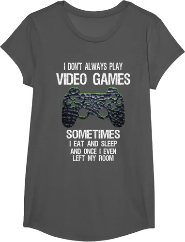Vista 47 de Funny Gamer Video Games - Camiseta para niños y adolescentes, ajuste clásico, color negro, mezcla de algodón, Negro