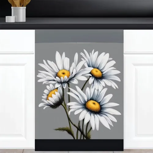Vista 12 de Calcomanía magnética de vinilo para lavavajillas con diseño de florero de granja rústica, diseño floral para decoración del hogar, cubierta