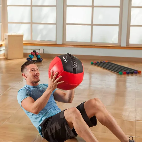 Vista 8 de JFit Wall Ball – Premium Soft Weighted Exercise Ball for Strength, Conditioning, Gym & Home Workouts, 4-30 LB