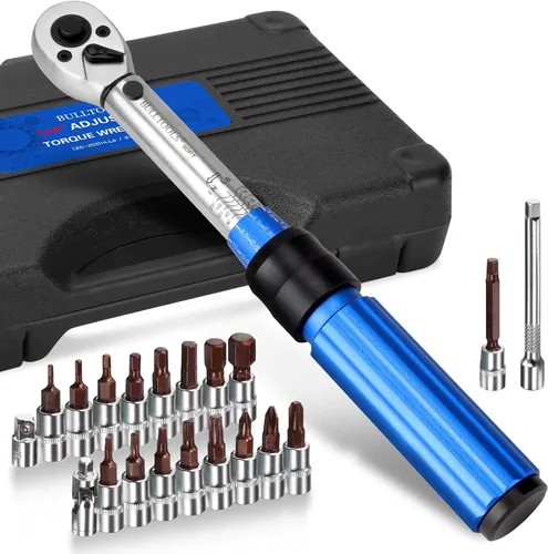 Vista 12 de BULLTOOLS Juego de llaves dinamométricas de clic de 1/2 pulgada, llave dinamométrica ajustable de 90 dientes de doble dirección con hebilla