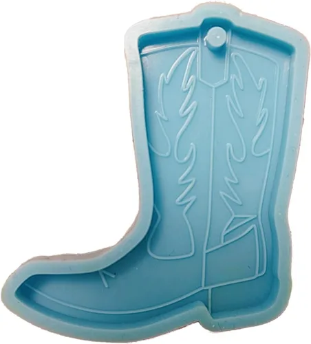 Vista 7 de Moldes de resina de silicona brillante brillante para botas de vaquero, molde de adorno para llavero de bricolaje, joyería de resina epoxi, moldes