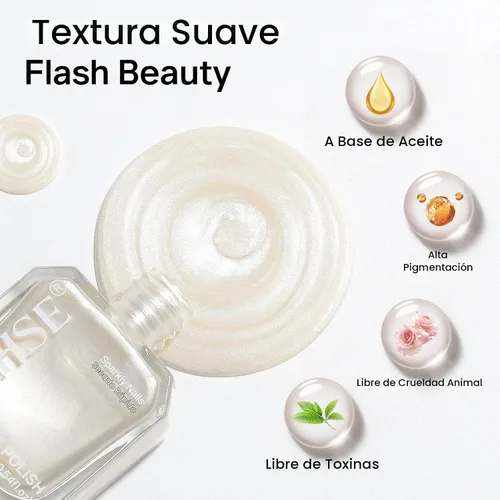 Vista 2 de MIZHSE Esmalte de uñas blanco perla de secado rápido, esmalte de uñas