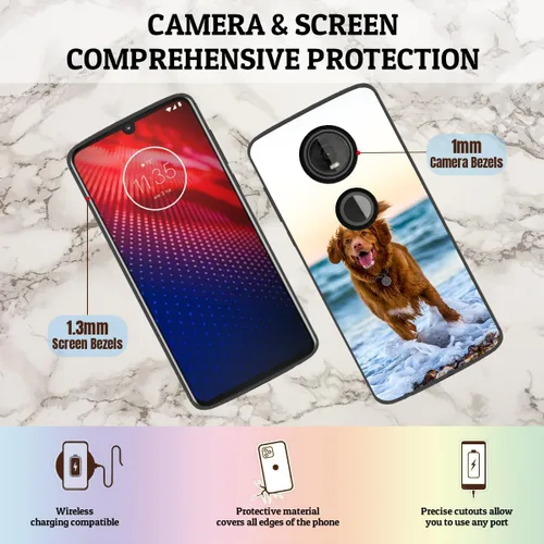 Vista 3 de Funda de teléfono con foto personalizada para Motorola Moto Z4, personaliza tu propia imagen, texto, imagen, imagen, a prueba de golpes, funda suave