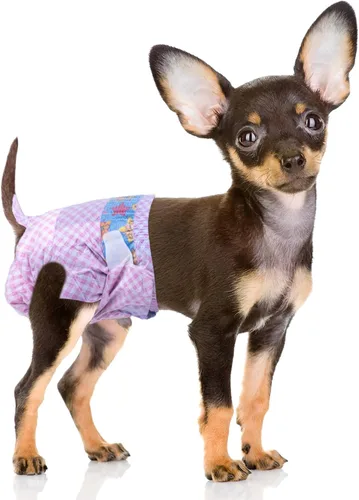 Vista 7 de Pañales desechables para perras, pañales absorbentes para perros, XXS, 40 unidades Pañales de cintura elástica ajustable para el calor, pañales a