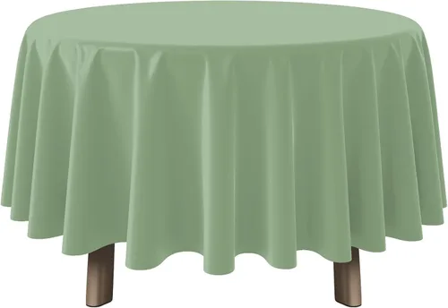Vista 9 de 3 manteles color beige de 84 pulgadas para mesas redondas, mantel desechable de plástico marfil, mantel impermeable color crema para cumpleaños