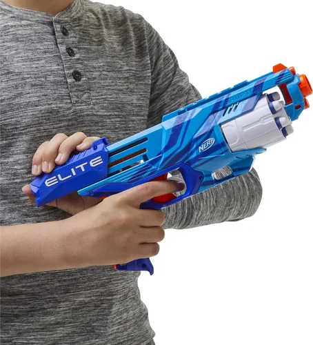 Vista 4 de Nerf Elite Disruptor Blaster Reflex, Slam Fire, azul (exclusivo de Amazon)