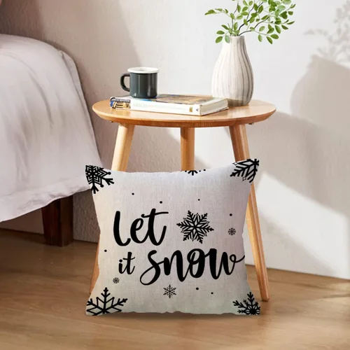 Vista 2 de ULOVE LOVE YOURSELF Juego de 2 fundas de cojín decorativas para invierno, decoraciones navideñas de estilo campestre, cojines decorativos de copo