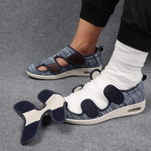 Vista 7 de W&LESVAGO Zapatos diabéticos de ancho ancho para mujer, cojín de aire, ligero y cómodo sandalias para caminar para ancianos hinchados pies vendados