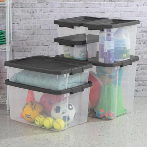 Vista 4 de Sterilite Caja Apilable Modular Transparente 30QT 14733V06