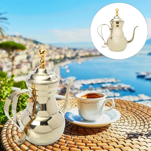 Vista 2 de Zerodeko Cafetera árabe Agua Verter sobre tetera Hervidor de té Hervidor de té Cafetera Infusor Tetera Cafetera Café Cafetera Italiana Mantequilla