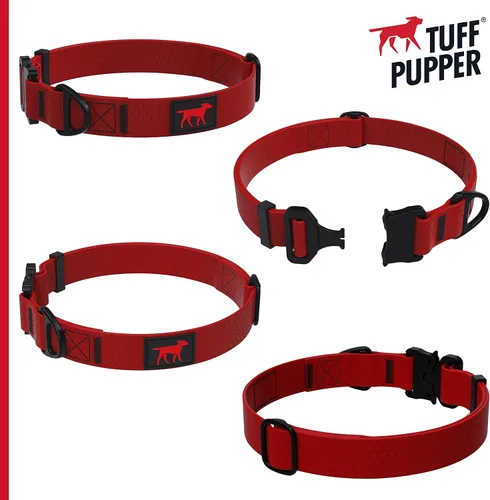 Vista 8 de Tuff Pupper Collar de acción impermeable para perros Collar de perro resistente al agua A prueba de desgarros y sin olor Herrajes metálicos