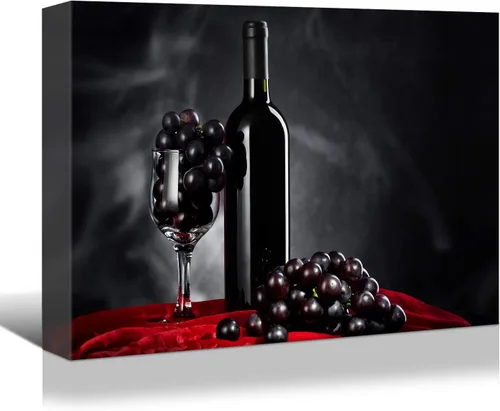 Vista 27 de Denozer - Lienzo decorativo para cocina, diseño de vino tinto (16.0 x 12.0 in)