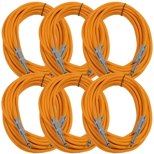 Vista 13 de Seismic Audio Cables de guitarra para altavoces, cables de guitarra TS de ¼ pulgadas, 3 pies, multicolor, paquete de 6 Color múltiple