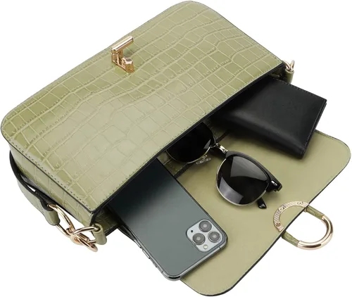 Vista 6 de Bolso bandolera para mujer diseño de cocodrilo