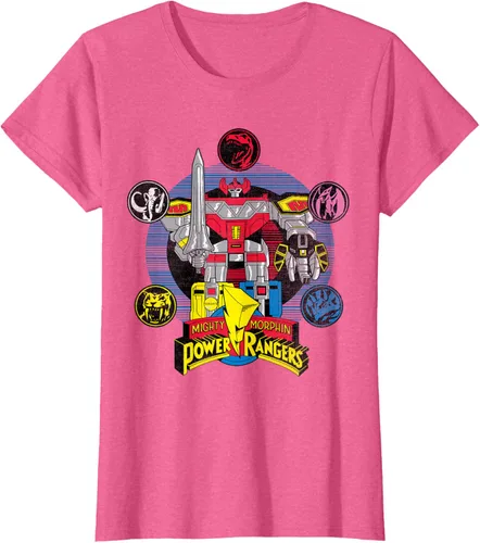 Vista 52 de Power Rangers Camiseta Megazord Asfalto