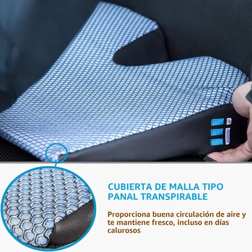Vista 4 de Cojín de espuma viscoelástica para asiento de automóvil para conducir, cojín ergonómico de cuña para dolor de espalda, alivio de la ciática