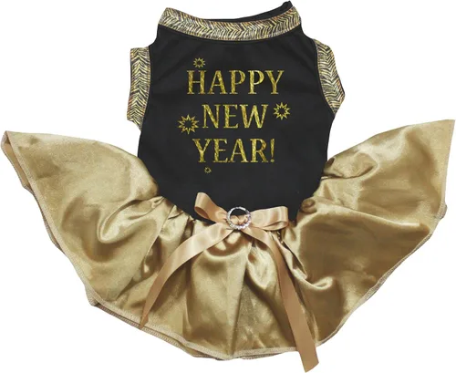 Vista 8 de Petitebella Happy New Year Puppy Dog Dress (Red/Red White Ribbon, XXX-Large)