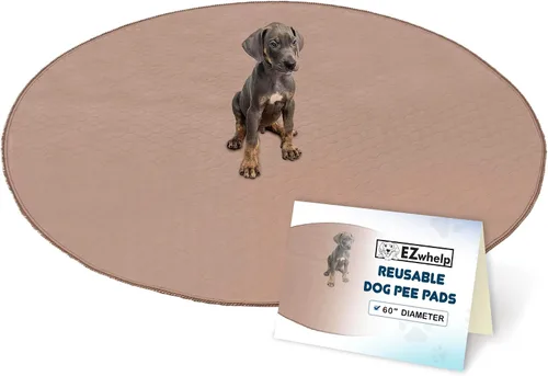 Vista 9 de almohadilla lavable para cachorro 36 pulgadas 36-inch round washable waterproof pee pad, reusable slip-resistant mat for dog potty training and