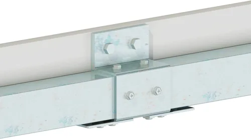 Vista 6 de DIYHD Herrajes para Puerta Corredera Doble Exterior de Granero de Acero Galvanizado de 8 Pies, Kit de Riel de Caja de Montaje en Pared de Servicio