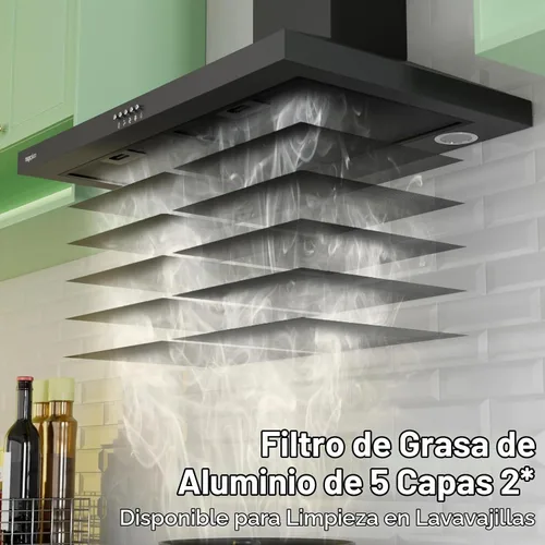 Vista 6 de magicplux Campana extractora de montaje en pared de 30 pulgadas, campana de cocina de 380 CFM con conducto convertible con y sin conductos Negro