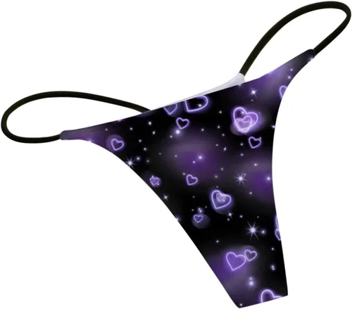 Vista 3 de Tangas de cuerda en G de Navidad para mujer, sexy y elástico, ropa interior de algodón para mujer, con micro espalda en T, hipster