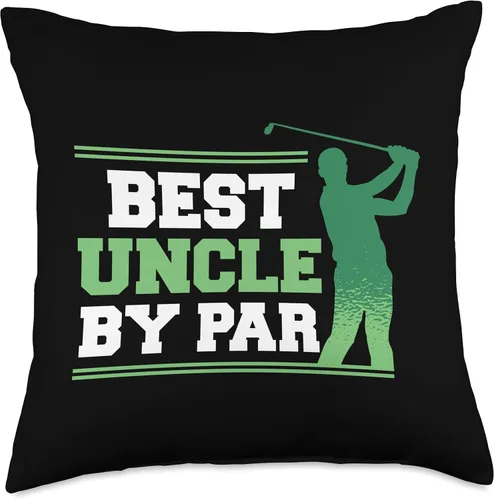 Vista 4 de Best Uncle by Par Golf Lover Funny Golfer Father's Day Throw Pillow, 16x16, Multicolor