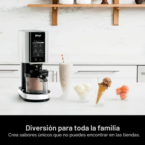 Vista 4 de Ninja CREAMi - Máquina para hacer helados, 5 programas de un solo toque, incluye (2) pintas de 16 onzas con tapas, transforma las bases congeladas