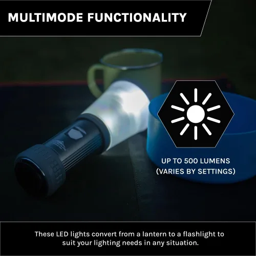 Vista 3 de Cascade Mountain Tech Linterna LED resistente al agua IPX4 de 500 lúmenes con 3 modos de luz para uso al aire libre y de emergencia, paquete de 3