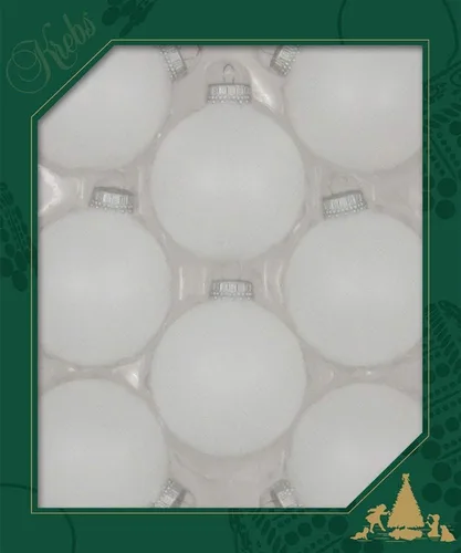 Vista 21 de Christmas By Krebs Adornos de bola de Navidad de vidrio sin costuras de diseñador hechos en EE.UU., 2 5/8" (67mm), 8 piezas