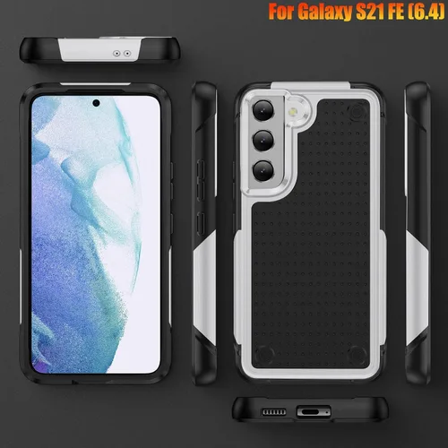 Vista 8 de Funda resistente para Samsung Galaxy S21 FE (5G) de 6.4 pulgadas, 4 esquinas con bolsas de aire [protección contra caídas de 12 pies], agarre