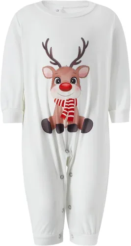 Vista 2 de FULA-bao Pijamas familiares de vacaciones a juego, pijamas de Navidad con estampado de mamá oso y pantalones a cuadros