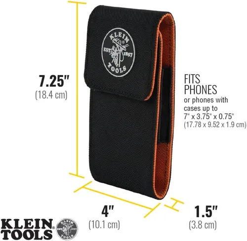 Vista 3 de Klein Tools 55474 - Soporte para teléfono, XXL, compatible con iPhone, Google, LG, teléfonos Samsung, con cierre magnético y clip para cinturón
