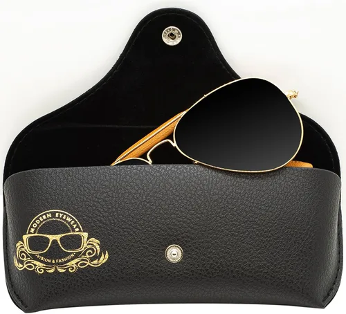 Vista 3 de Modern Eyewear Funda de cuero para gafas de sol portátil para mujeres y hombres