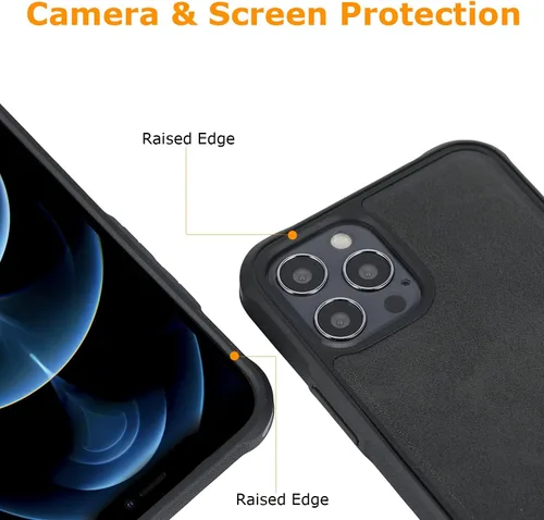 Vista 6 de MagBig Series - Funda para iPhone 12 y iPhone 12 Pro, placa de metal integrada para soporte magnético de automóvil, compatible con carga