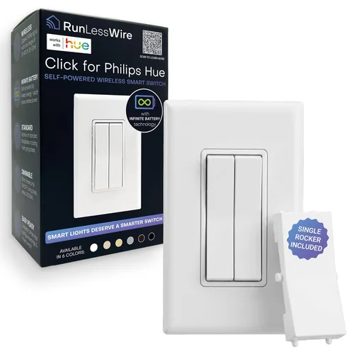 Vista 9 de Haga clic para Philips Hue – Interruptor de luz inteligente inalámbrico sin batería, rango de 30 pies – Funciona de forma nativa con el puente