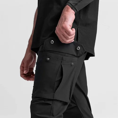 Vista 3 de DIOTSR Pantalones deportivos ligeros para hombre, pantalones deportivos tipo cargo para hombre, pantalones de entrenamiento delgados con bolsillos