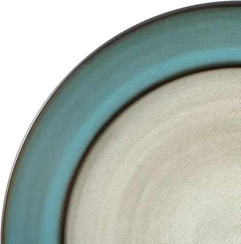 Vista 3 de Gourmet Basics by Mikasa Song Bird - Juego de vajilla de 16 piezas, verde, gris