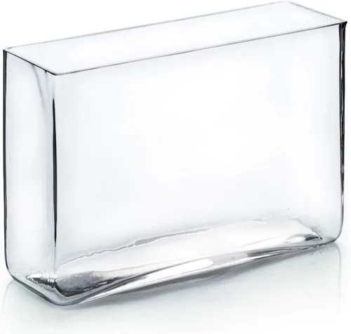 Vista 11 de WGV - Jarrón rectangular alto de bloque, ancho de 2 pulgadas, largo de 8 pulgadas, altura de 10 pulgadas, recipiente floral de vidrio transparente